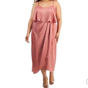 City Studio Blush mauve Pink layered faux Midi Dress